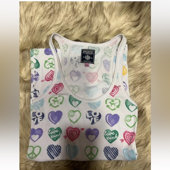 Pink Victoria's Secret heart tank top size S-P - Picture 5 of 7